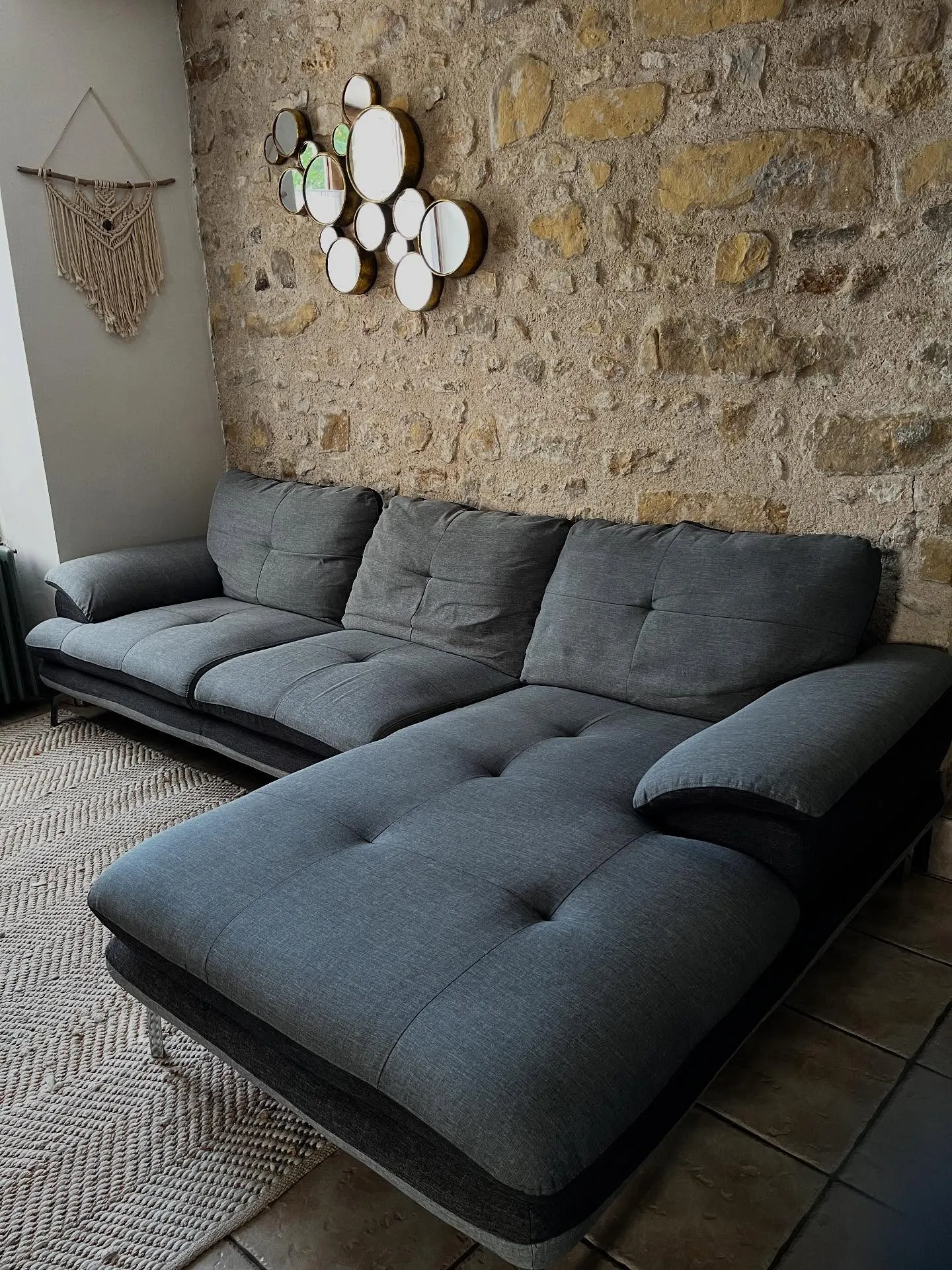 Nettoyage canapé gris - Après